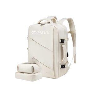 Cream Travel Backpack with Organized Storage GYMBUU